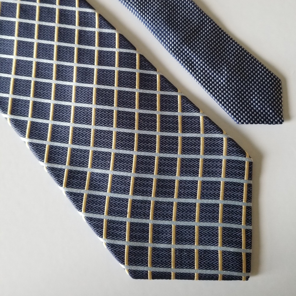 Tommy Hilfiger Blue Yellow Men's Diamond Silk Tie